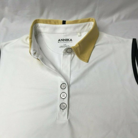 ANNIKA by Cutter and Buck Golf Tennis Polo Shirt, White, Size Women's Large - Picture 11 of 12